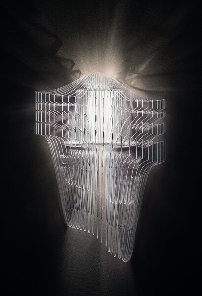 SLAMP ARIWS00TRS00000000EU Aria wall transparent, nástěnný světelný objekt od Zaha Hadid, 2xE14 + 6W LED, výška 60cm