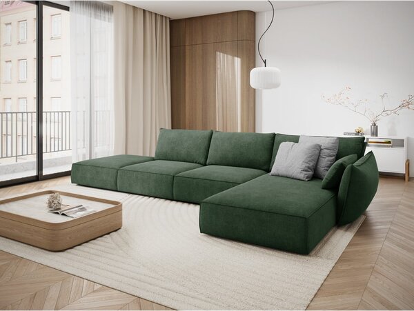 Tmavě zelená rohová pohovka (pravý roh) Vanda – Mazzini Sofas
