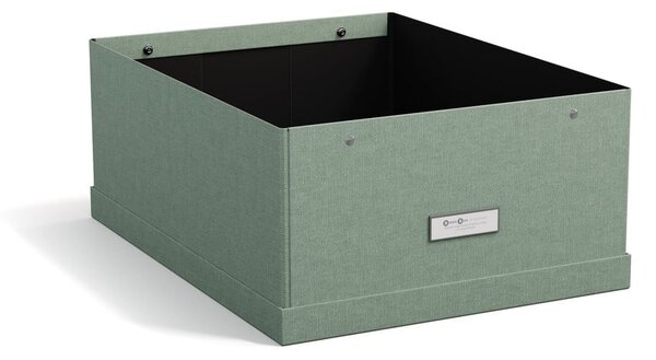 Kartonový úložný box zelenomodrý s víkem 34,5x45x18,5 cm Katrin Canvas Paper Laminate – Bigso