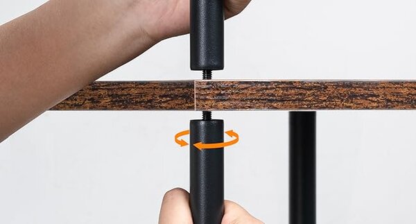 Kuchyňský regál Vasagle Filo 60 cm s vestavěnými zásuvkami černý/hnědý
