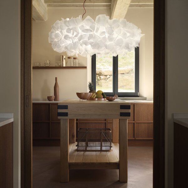 SLAMP CLISXXLMNM01R00000EU Clizia Mama Non Mama White 130, designové svítidlo s červeným kabelem, 15x12W E27, prům. 130cm