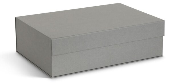 Šedé kartonové úložné boxy v sadě 3 ks s víkem 42,5x29,5x13 cm Kian Paper Laminate – Bigso