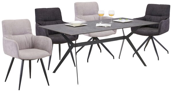 JÍDELNÍ STŮL, šedá, černá, 180/90/75 cm Hom`in - Jídelní stoly