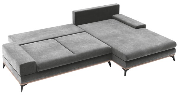 -25 % Dny MOMENTI– Windsor & Co Sametová rozkládací pohovka Astre 315 cm, pravá