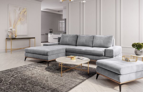 -25 % Dny MOMENTI– Windsor & Co Sametová rozkládací pohovka Astre 315 cm, pravá