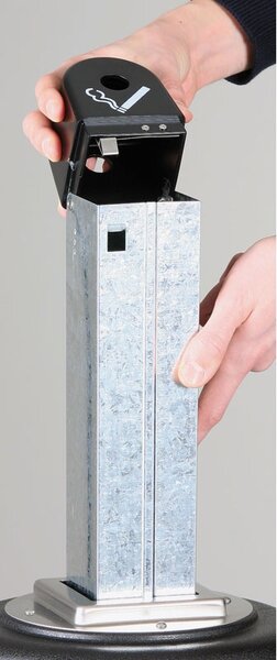 Stojanový venkovní popelník "sloup", 380 x 360 x 1030 mm, černý
