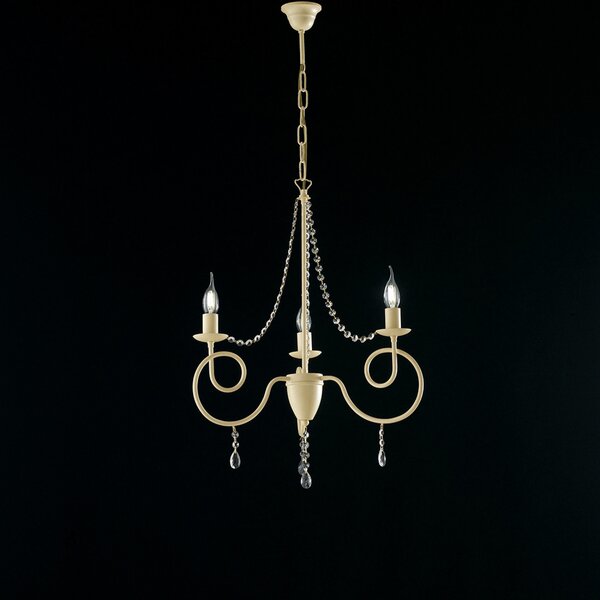 Light for home - Klasický závěsný lustr ELEGANT BL148-3-AV, 3X40W, E14, Slonová kost