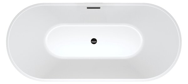 BPS-koupelny Volně stojící akrylátová vana LIZBONA 502A 150x75 bílá, odtokový komplet chrom