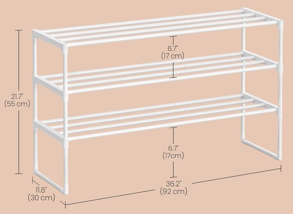 SONGMICS Botník Clarna 92 cm bílý