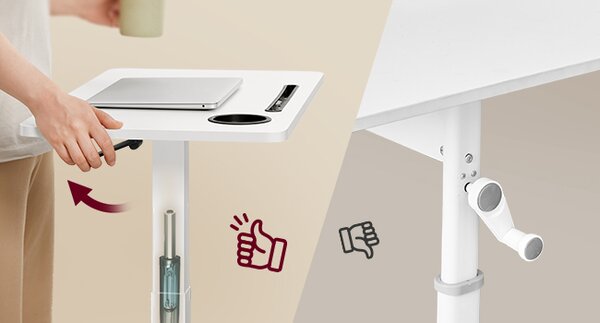 SONGMICS Výškově nastavitelný odkládací stolek Vasagle Elev 70 cm bílý