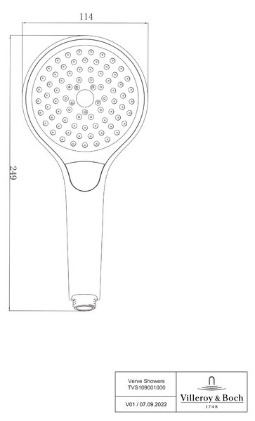 Villeroy & Boch Verve Showers sprchová hlavice zlatá TVS10900100076