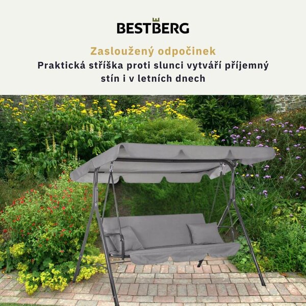 Zahradní houpačka BestBerg BBGS-10GY / šedá
