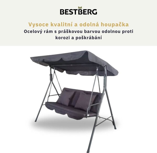 Zahradní houpačka BestBerg BBGS-10GY / šedá
