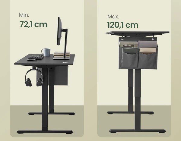 SONGMICS Elektricky nastavitelný psací stůl Vasagle Foral 160 cm černý