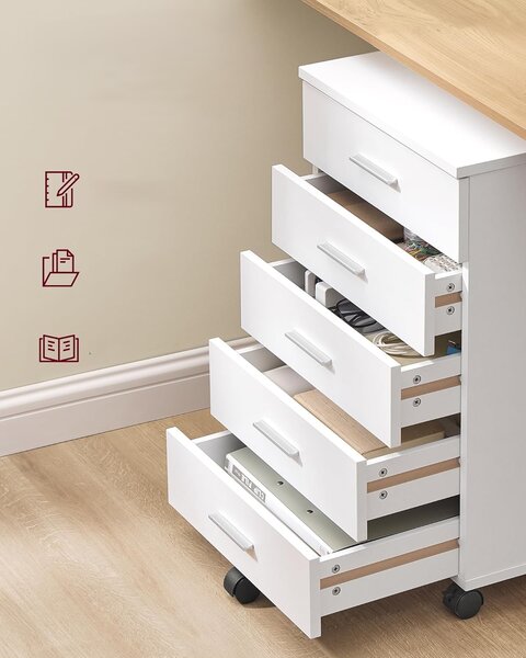 SONGMICS Kancelářský kontejner Vasagle Grigo 42 cm bílý