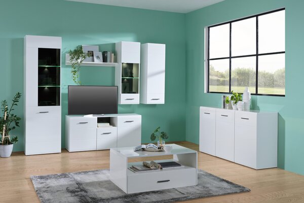 KOMODA POD TELEVIZI, antracitová, bílá, 140/64/42 cm Hom`in - TV stolky & komody pod TV