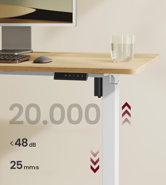 SONGMICS Nastavitelný elektrický rám pracovního stolu Vasagle Prom 90/140 cm bílý