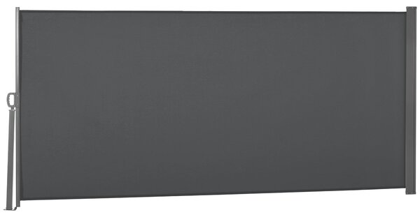 Outsunny Skládací boční markýza 300x160 cm Rolovací zástěna Voděodolná a proti UV záření, chrání soukromí pro zahradu, balkon, terasu, šedá | Aosom