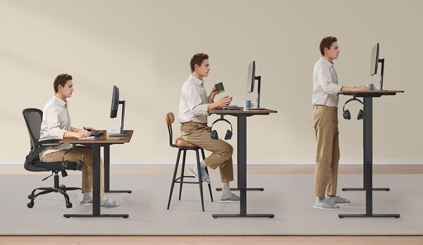 SONGMICS Nastavitelný elektrický rám pracovního stolu Vasagle Prom 90/140 cm černý