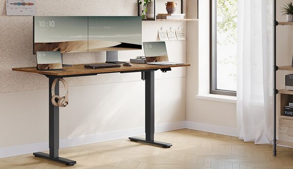 SONGMICS Nastavitelný elektrický rám pracovního stolu Vasagle Prom 90/140 cm černý