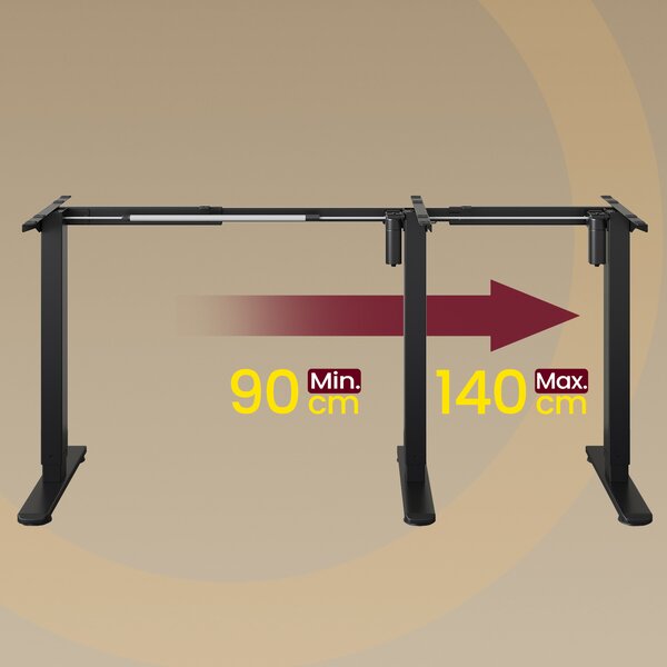 SONGMICS Nastavitelný elektrický rám pracovního stolu Vasagle Prom 90/140 cm černý