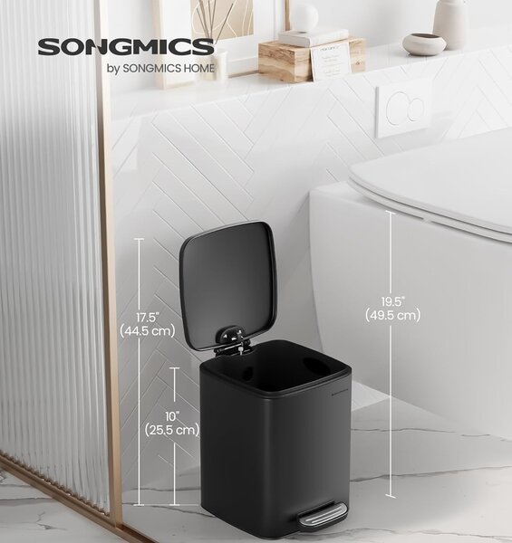 SONGMICS Odpadkový koš Salomi 6 L černý