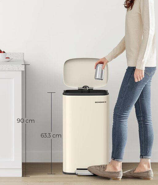 SONGMICS Odpadkový koš Doro 30 L béžový