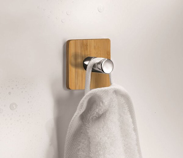 Kleine Wolke Timber věšák na ručník chrom-dřevo 5879202887