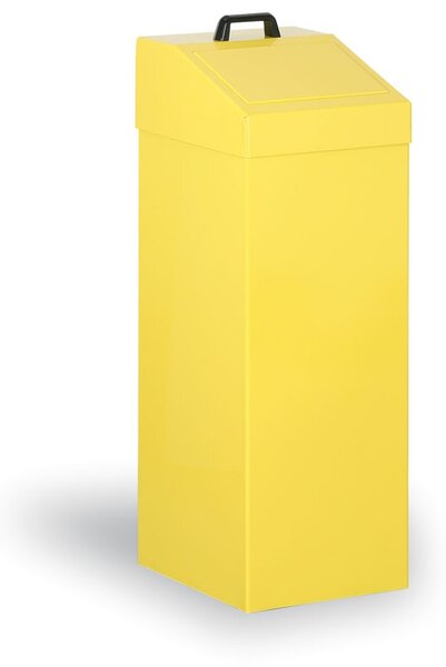 Kovový odpadkový koš na tříděný odpad, 100 l, žlutý