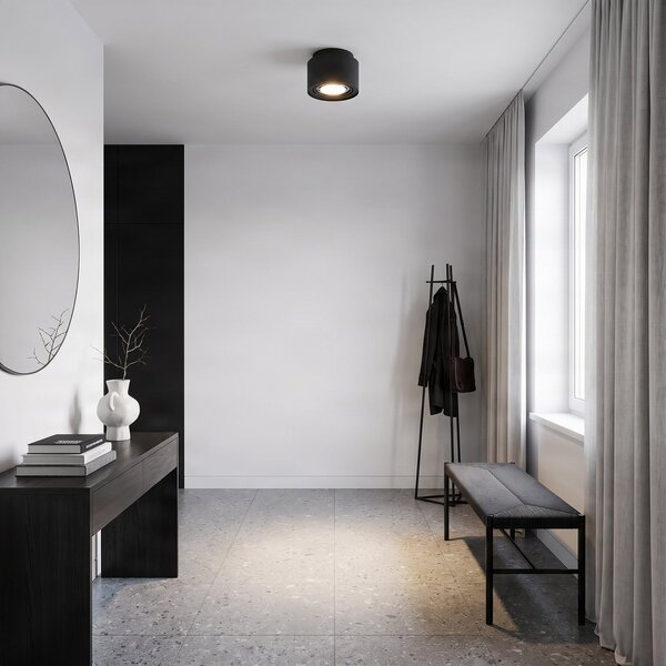 Stropní Lampa Arcchio, Walisa, stmívatelné, Černá, Obývací pokoj, Hliník, Moderní