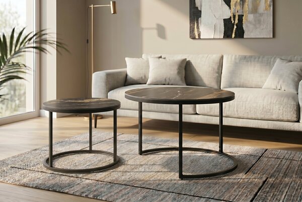2SET konferenční stolek ELEGANCE AURORA ORO 75 CM keramika Nábytek | Obývací pokoj | Konferenční stolky | Kulaté