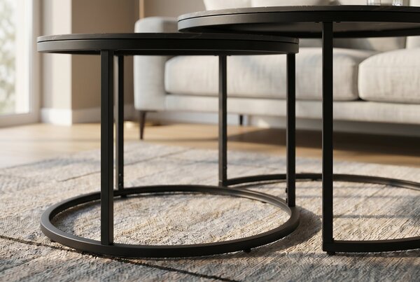 2SET konferenční stolek ELEGANCE AURORA ORO 75 CM keramika Nábytek | Obývací pokoj | Konferenční stolky | Kulaté