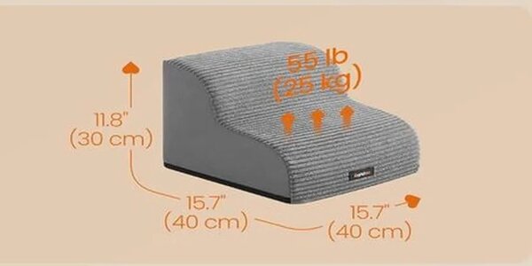 SONGMICS Schody pro psy Fella 40 cm šedé