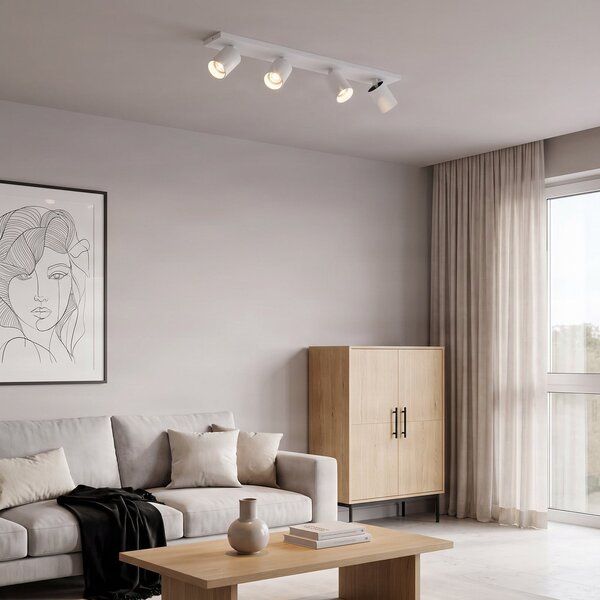 Stropní lampa Arcchio, Brinja, stmívatelné, Bílá, Obývací pokoj, Hliník, Moderní