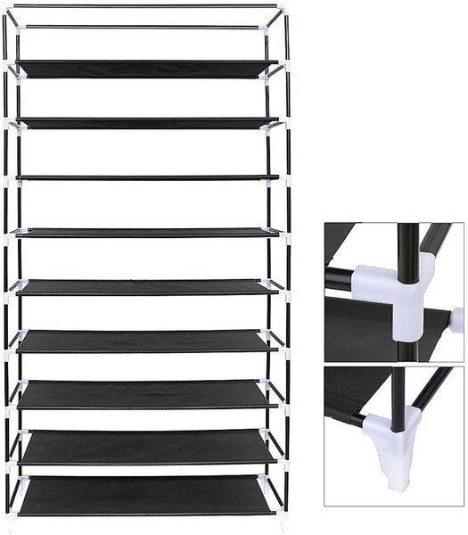 SONGMICS Textilní botník Pompy 88 cm černý