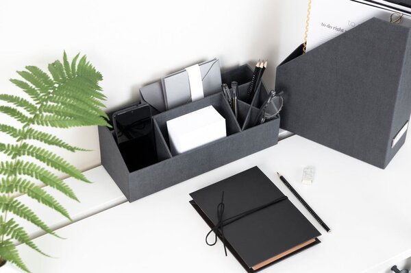 Kartonový organizér na psací potřeby Elisa Canvas Paper Laminate – Bigso