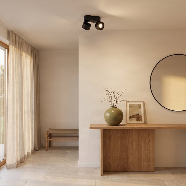 Stropní Lampa Arcchio, Rotari, stmívatelné, Černá, Obývací pokoj, Hliník, Moderní