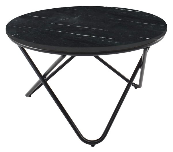 KONFERENČNÍ STOLEK, černá, kov, kámen, 80/46/80 cm MID.YOU - Konferenční stolky, Online Only