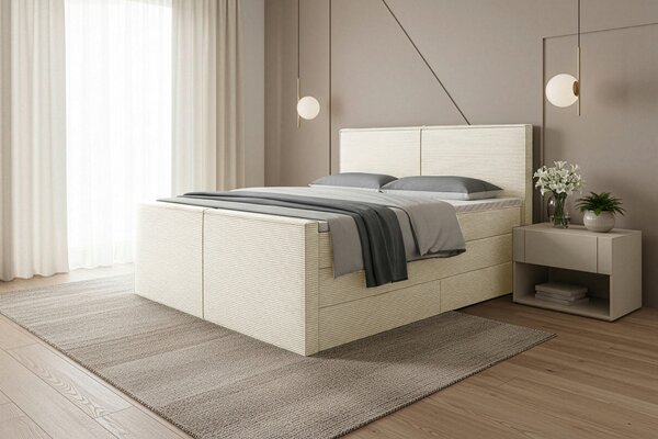 POSTEL BOXSPRING, 160/200 cm, béžová Livetastic - Postele s úložným prostorem, Online Only