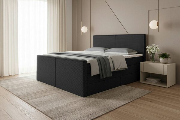 POSTEL BOXSPRING, 160/200 cm, černá Livetastic - Postele s úložným prostorem, Online Only