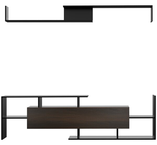 HOMCOM Sada nábytku do obývacího pokoje - Stojany na TV pro TV do 165 cm nebo konzole pro TV do 102 cm se stojanem na TV 153,6x25x42 cm a nástěnnou po
