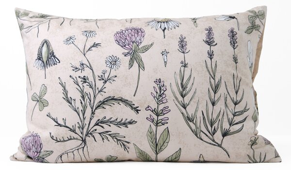 MK Lůžkoviny Saténový povlak na polštář 50 x 70 cm - Herbář béžový