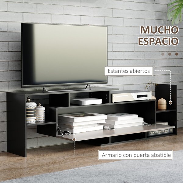 HOMCOM Sada nábytku do obývacího pokoje - Stojany na TV pro TV do 165 cm nebo konzole pro TV do 102 cm se stojanem na TV 153,6x25x42 cm a nástěnnou po