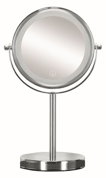 Kleine Wolke LED Mirror kosmetické zrcátko 17.5x29.5 cm kulatý s osvětlením chrom 5887124886