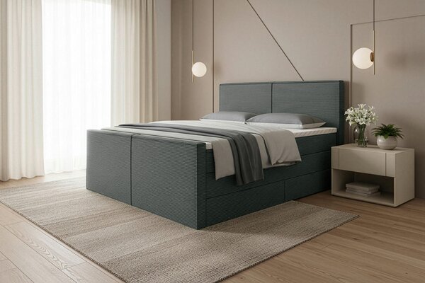 POSTEL BOXSPRING, 160/200 cm, šedá Livetastic - Postele s úložným prostorem, Online Only