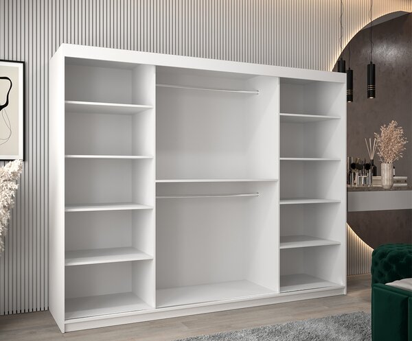 Šatní skříň s posuvnými dveřmi DOME 250cm bílá