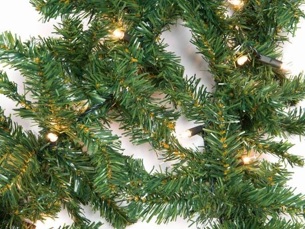Vánoční dekorace, girlanda s osvětlením 2,7 m, teple bílý