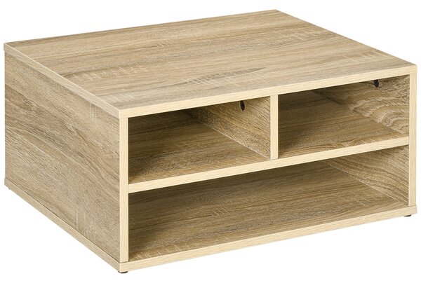 Organizér na stůl HOMCOM s dřevěným vzhledem a 3 přihrádkami, stojan na tiskárnu 47 x 40 x 22,5 cm | Aosom