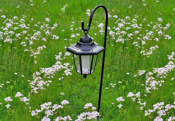 Zahradní solární LED lucerna 14 x 14 x 22 cm, kov/plast