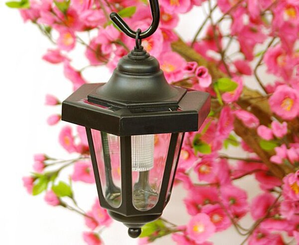 Zahradní solární LED lucerna 14 x 14 x 22 cm, kov/plast